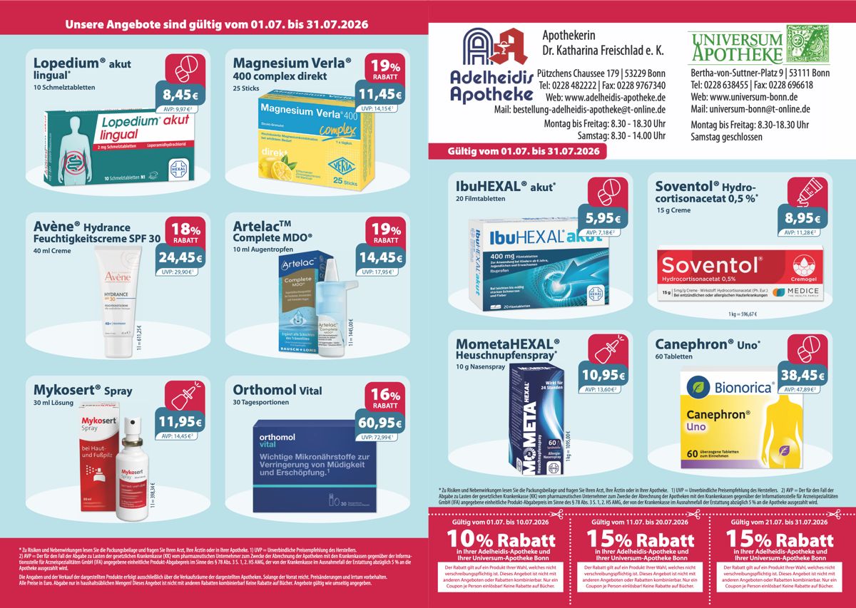 Aktuelle Monatsangebote und Rabattcoupons Unsere aktuellen Monatsangebote und Rabattcoupons